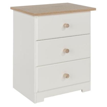 Imagem de Mesa de Cabeceira com 3 Gavetas Creme