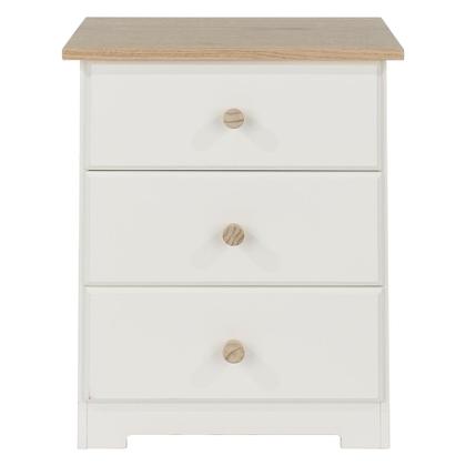 Imagem de Mesa de Cabeceira com 3 Gavetas Creme