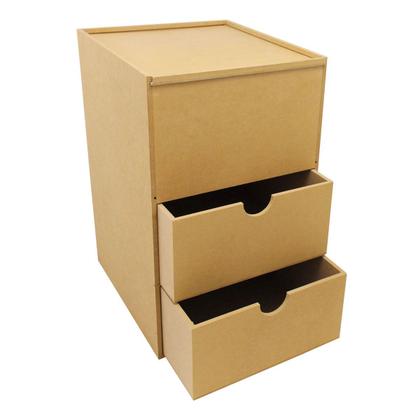 Imagem de Mesa de Cabeceira Com 3 Repartição Com 2 Gavetas 40x27,5x25 Mdf Madeira