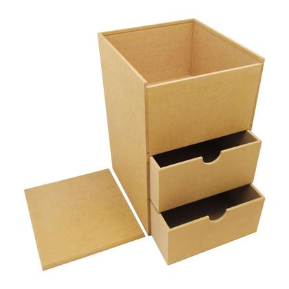 Imagem de Mesa de Cabeceira Com 3 Repartição Com 2 Gavetas 40x27,5x25 Mdf Madeira