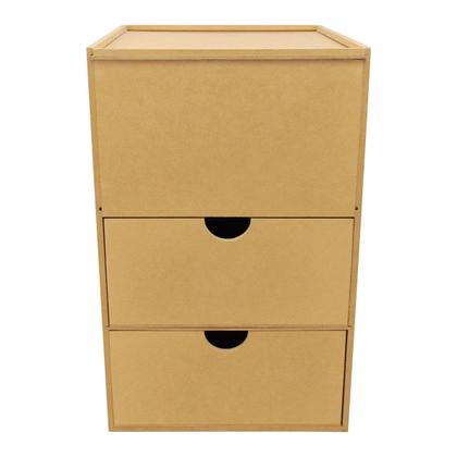 Imagem de Mesa de Cabeceira Com 3 Repartição Com 2 Gavetas 40x27,5x25 Mdf Madeira