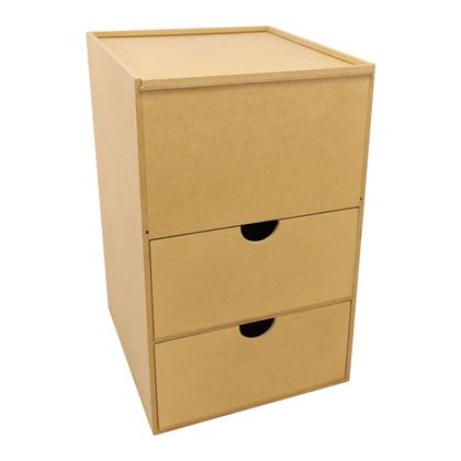 Imagem de Mesa de Cabeceira Com 3 Repartição Com 2 Gavetas 40x27,5x25 Mdf Madeira