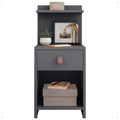 Imagem de Mesa de Cabeceira com Gaveta e Prateleira Criado Quarto Mudo Box Boss