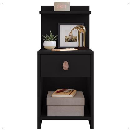 Imagem de Mesa de Cabeceira com Gaveta e Prateleira Criado Quarto Mudo Box Boss