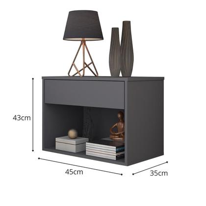 Imagem de mesa de cabeceira com gaveta estilo suspenso com 1 gaveta quarto compacto mesa de cabeceira pequeno