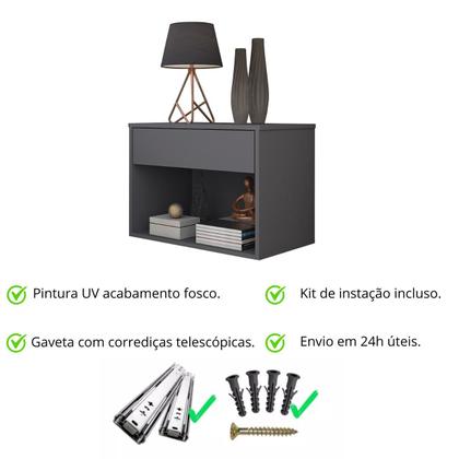 Imagem de mesa de cabeceira com gaveta estilo suspenso com 1 gaveta quarto compacto mesa de cabeceira pequeno