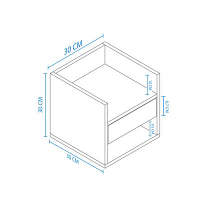Imagem de Mesa de Cabeceira com Gaveta Nicho Criado Mdf
