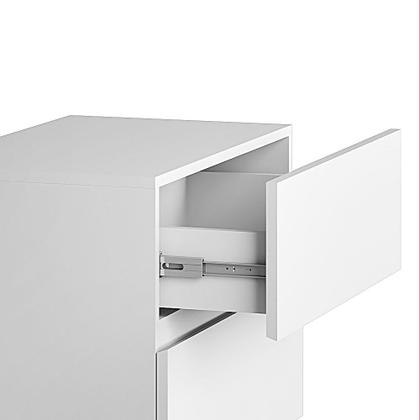 Imagem de mesa de cabeceira com gaveta off white suspensa para quarto de parede unic 60cm