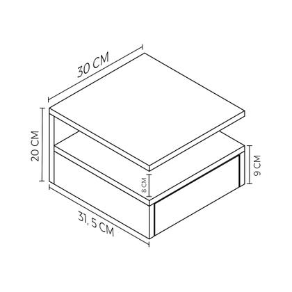 Imagem de Mesa De Cabeceira Com Gaveta Suspensa Slim Quarto Mdf