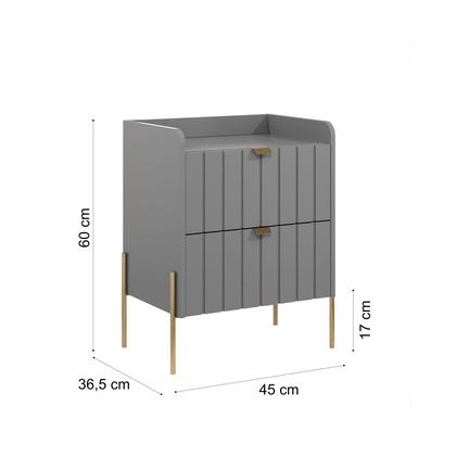 Imagem de mesa de cabeceira com pés dourado industrial para quarto