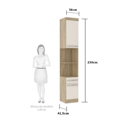 Imagem de Mesa de Cabeceira Criado Alto Módulo Master 2 Portas 1 Gaveta - Direito ou Esquerdo - Luciane