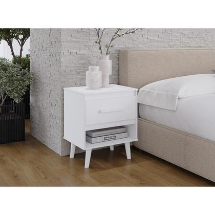 Imagem de Mesa de Cabeceira Criado Compacta com 1 gaveta e Nicho Mila