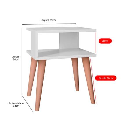 Imagem de Mesa de Cabeceira Criado Liz Pés Palito Moderna