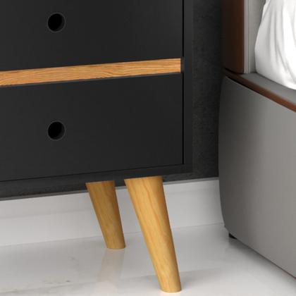 Imagem de Mesa de cabeceira criado Madero pés palito 2 gavetas