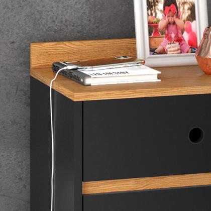 Imagem de Mesa de cabeceira criado Madero pés palito 2 gavetas