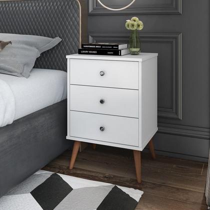 Imagem de Mesa de Cabeceira criado Mix 3 Gavetas pés em maderira maciça