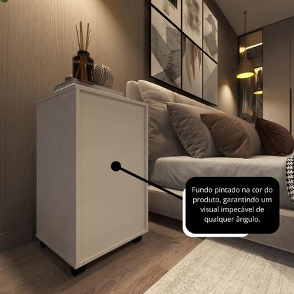 Imagem de Mesa de Cabeceira Criado Moderno Funcional Com 4 Gavetas e Rodinhas