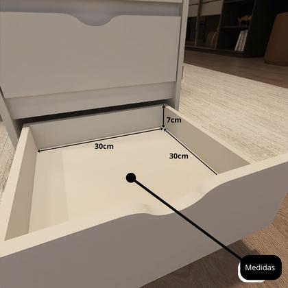 Imagem de Mesa de Cabeceira Criado Moderno Funcional Com 4 Gavetas e Rodinhas