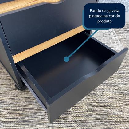 Imagem de Mesa de Cabeceira Criado Moderno Funcional Com 4 Gavetas e Rodinhas