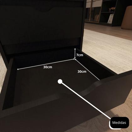 Imagem de Mesa de Cabeceira Criado Moderno Funcional Com 4 Gavetas e Rodinhas