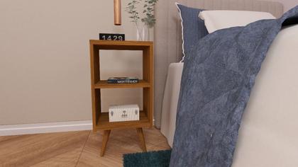 Imagem de Mesa De Cabeceira Criado Retro Cama Quarto Suite Cor Branca