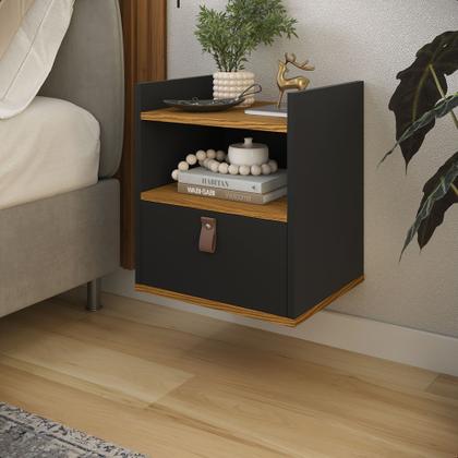 Imagem de Mesa de Cabeceira Criado Suspenso Flow Quarto Pés Retrô