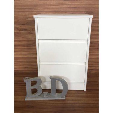 Imagem de Mesa de cabeceira de chão com 3 gavetas 1 peça 40x60x30 mdf branco