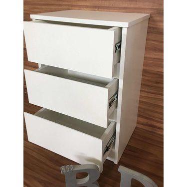 Imagem de Mesa de cabeceira de chão com 3 gavetas 1 peça 40x60x30 mdf branco