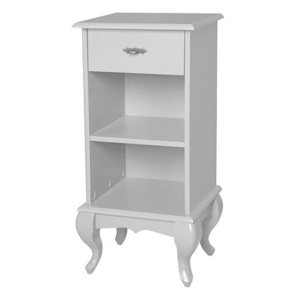 Imagem de Mesa de Cabeceira de Madeira Antique com 1 Gaveta e 2 Nichos - 1049