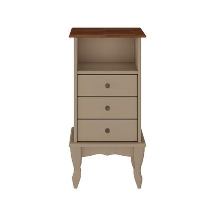 Imagem de Mesa de Cabeceira de Madeira Antique com 3 Gavetas e 1 Nicho - 1050