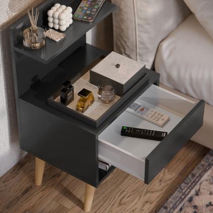 Imagem de Mesa de Cabeceira Decor Criado Estilo Retrô Para Quarto Sleep - Várias Cores