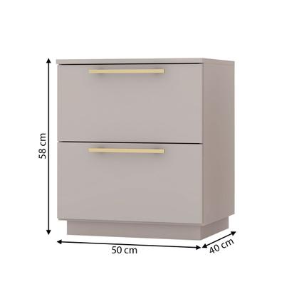 Imagem de Mesa de Cabeceira Denver 2 Gavetas Fendi - Pnr Móveis