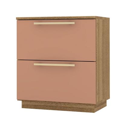 Imagem de Mesa de Cabeceira Denver 2 Gavetas Nature/Camarim - Pnr Móveis