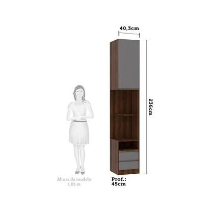 Imagem de Mesa de cabeceira Direito 1 Porta 2 Gavetas Prime Plus Luciane Móveis