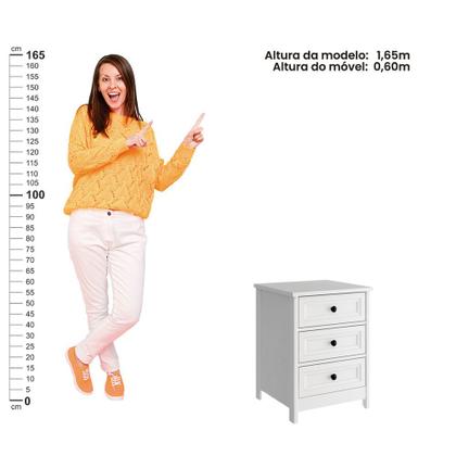 Imagem de Mesa de Cabeceira Ditália 3 Gavetas DM-111 Branco