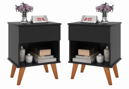 Imagem de Mesa De Cabeceira Duda Pés Palito Retrô - Jalmac Móveis