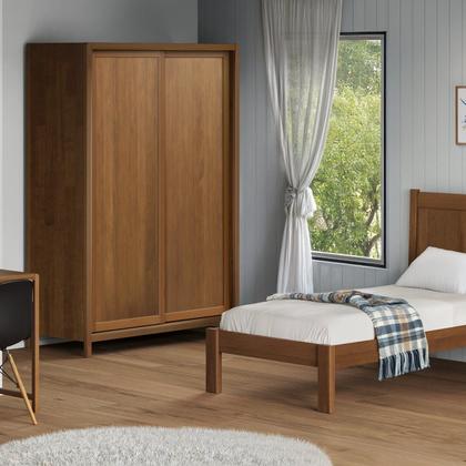 Imagem de Mesa de Cabeceira em Madeira Maciça 1 Gaveta Modena