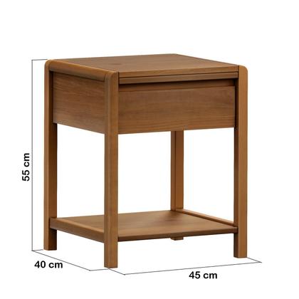 Imagem de Mesa de Cabeceira em Madeira Maciça 1 Gaveta Modena