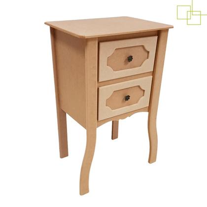 Imagem de Mesa de Cabeceira em MDF 2 Gavetas Decoração Quarto