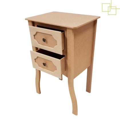 Imagem de Mesa de Cabeceira em MDF 2 Gavetas Decoração Quarto