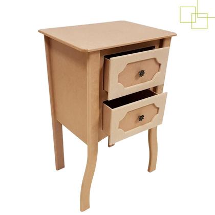 Imagem de Mesa de Cabeceira em MDF 2 Gavetas Decoração Quarto