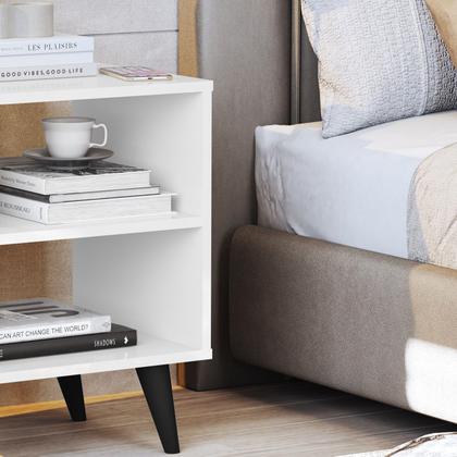 Imagem de Mesa de Cabeceira Encanto Retrô Com Nichos