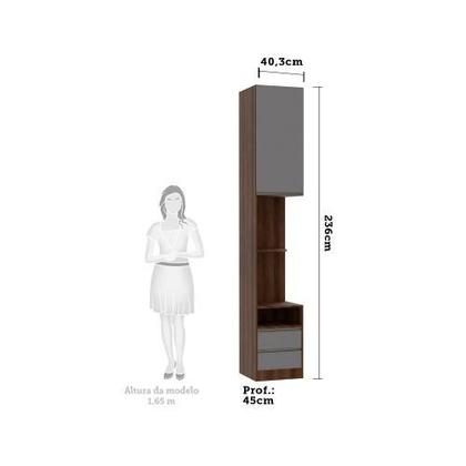 Imagem de Mesa de cabeceira Esquerdo 1 Porta 2 Gavetas Prime Plus Luciane Móveis