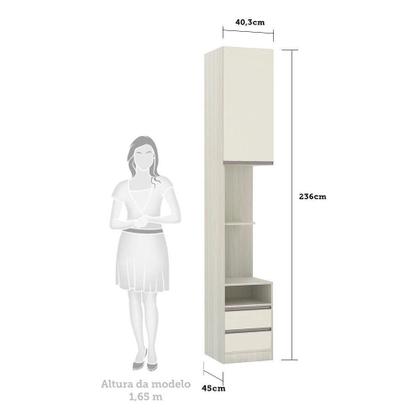 Imagem de Mesa de cabeceira Esquerdo 1 Porta 2 Gavetas Prime Plus Luciane Móveis