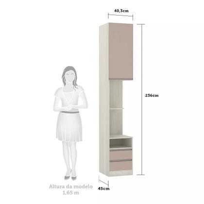 Imagem de Mesa de Cabeceira Esquerdo 1 Porta 2 Gavetas Prime Plus Luciane