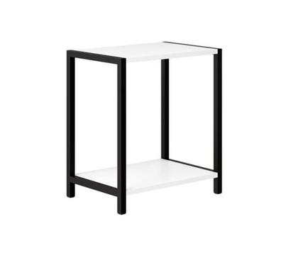 Imagem de Mesa de Cabeceira Estilo Industrial Branca com MDF e Metalão