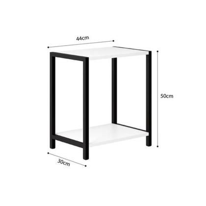 Imagem de Mesa de Cabeceira Estilo Industrial Branca com MDF e Metalão