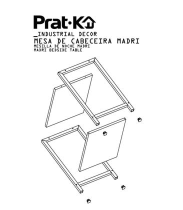 Imagem de Mesa De Cabeceira Estilo Industrial Mdf E Metalão 44cm Madeirado Nogueira