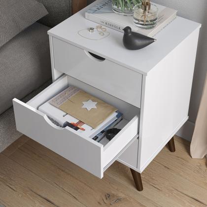 Imagem de Mesa De Cabeceira Estilo Retrô 3 Gavetas Grécia Plus