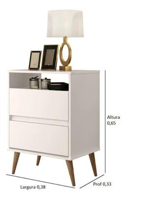 Imagem de Mesa de Cabeceira Estilo Retro Pés Palito Glosh Off white - JM Casa dos Moveis